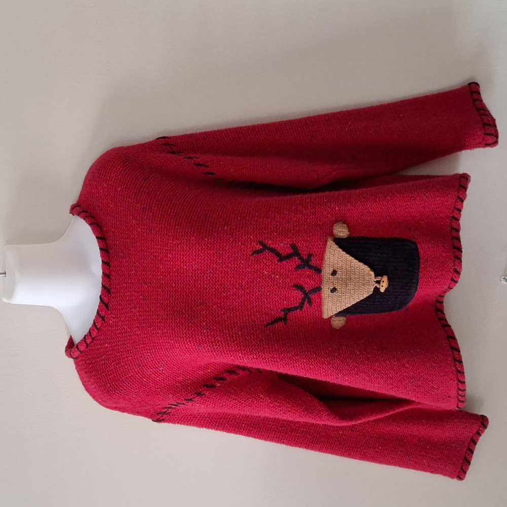 Winona Reindeer Pocket Wool and Ramie Blend Sweater